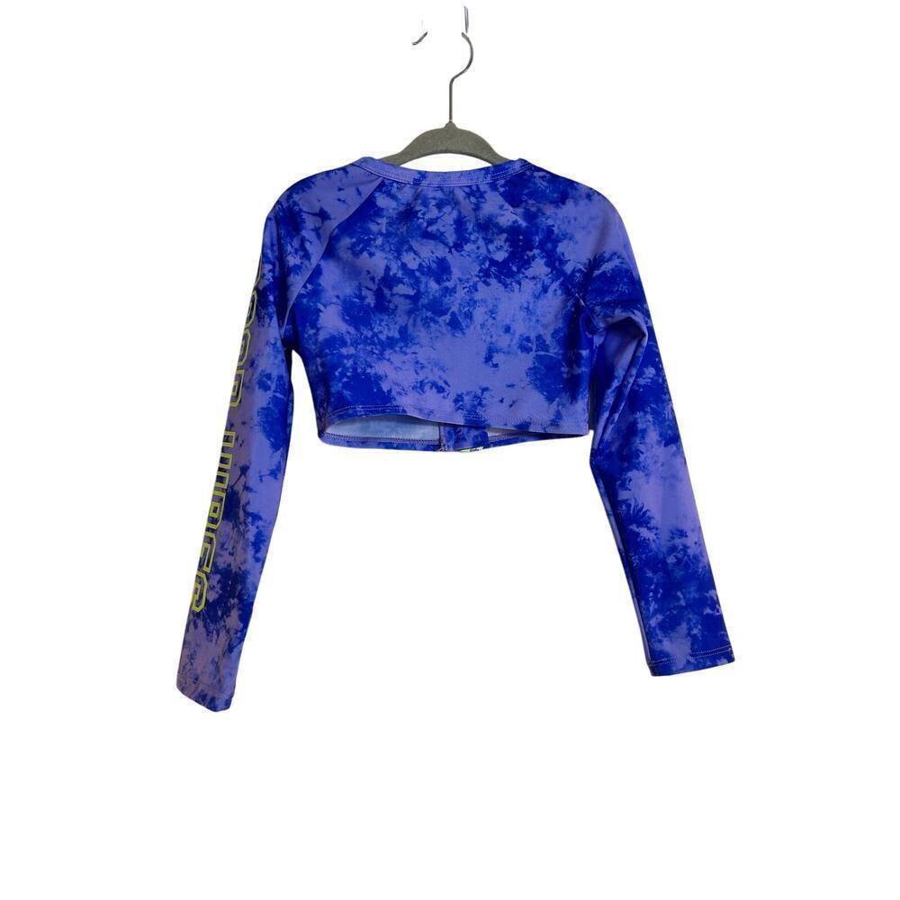 WONDER NATION Girl’s Rashguard Long Sleeve Front Zipper Swim Top / Size: XS 4-5 - Picture 2 of 6